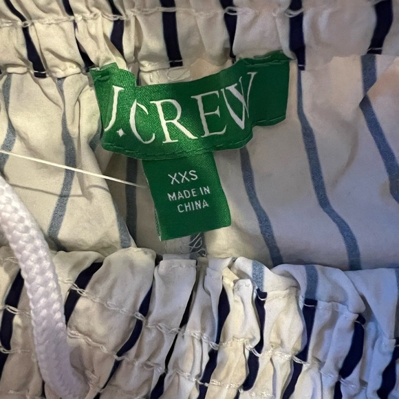 J. Crew High Waist White and Blue Striped Shorts - Picture 2 of 3